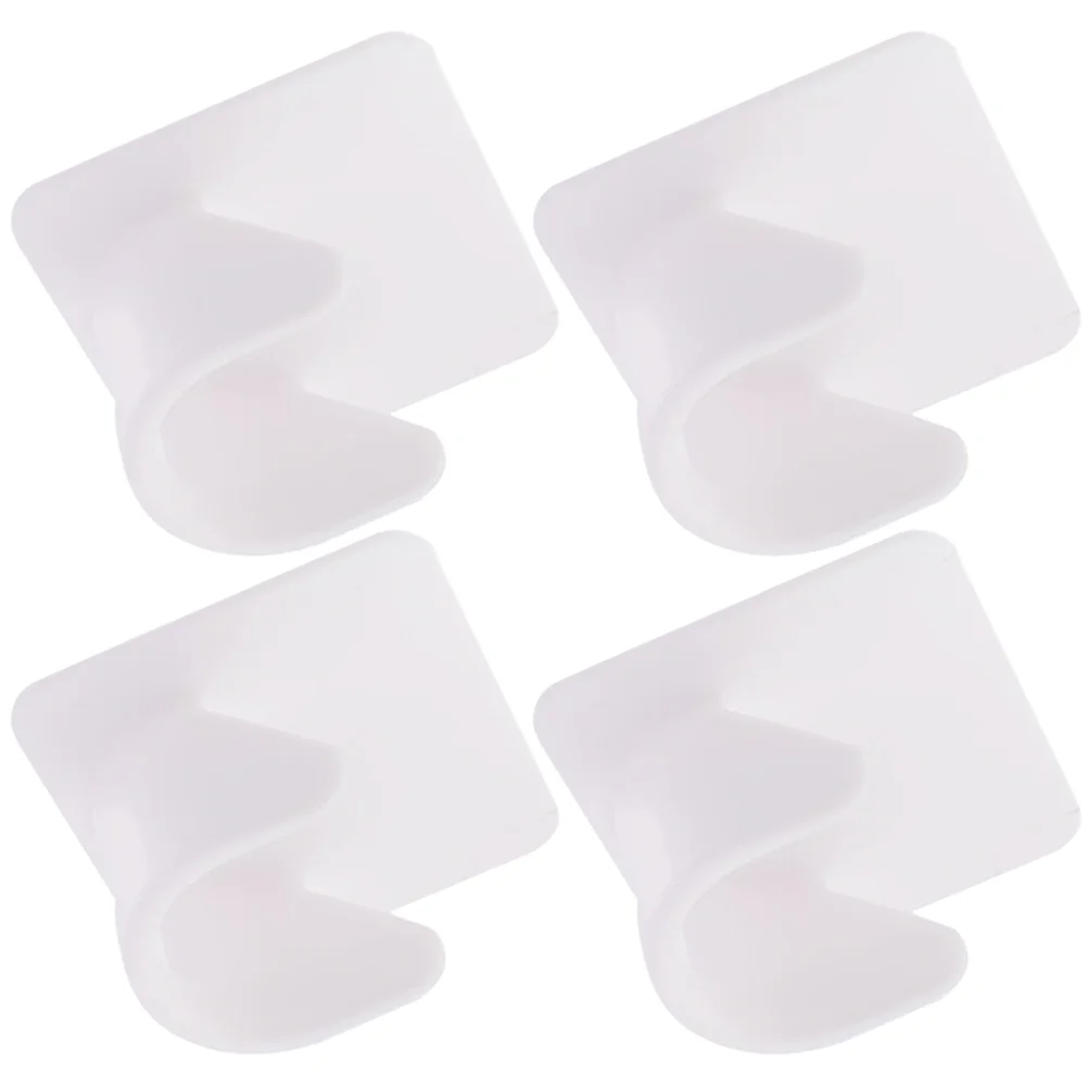 

4 Pcs No Punching Pole Support Self Adhesive Hook Drapery Hanger Adjustable Curtain Rod Holder Towel Bar Plastic Holders