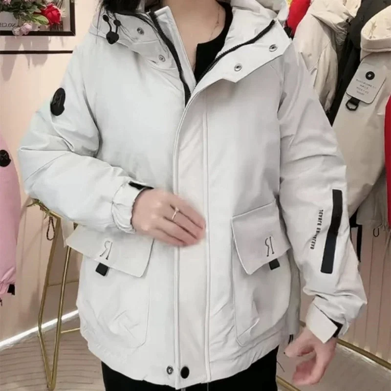 Parkas a prueba de viento para deportes al aire libre para mujer, chaqueta corta acolchada de algodón estilo Safari para otoño e invierno, abrigos informales holgados con capucha para estudiantes