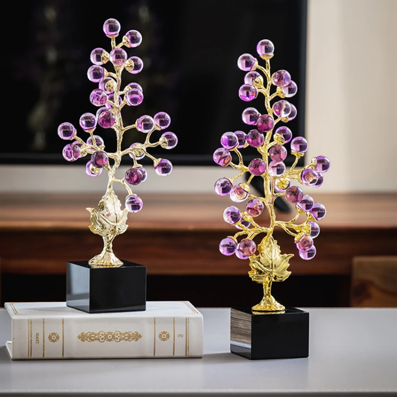 Office Desk Money Decoration Prestigious Office Decor Monetary Display Living Room Embellishment Adornment Crystal Grape
