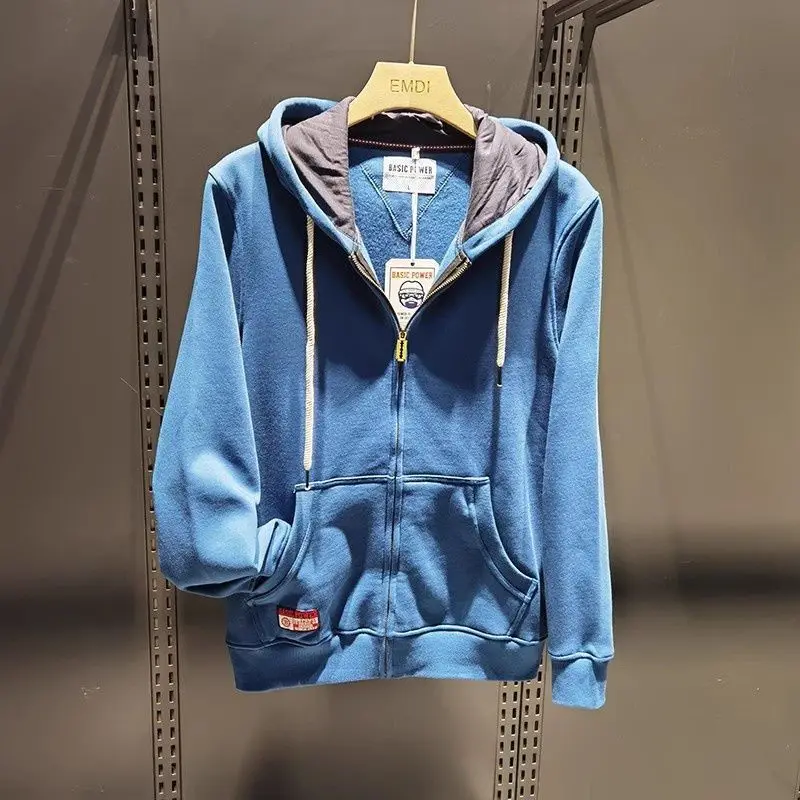 

Мужская толстовка оверсайз на молнии с подкладкой, осенне-зимняя, комфортная, повседневная, свободного кроя, удлиненная