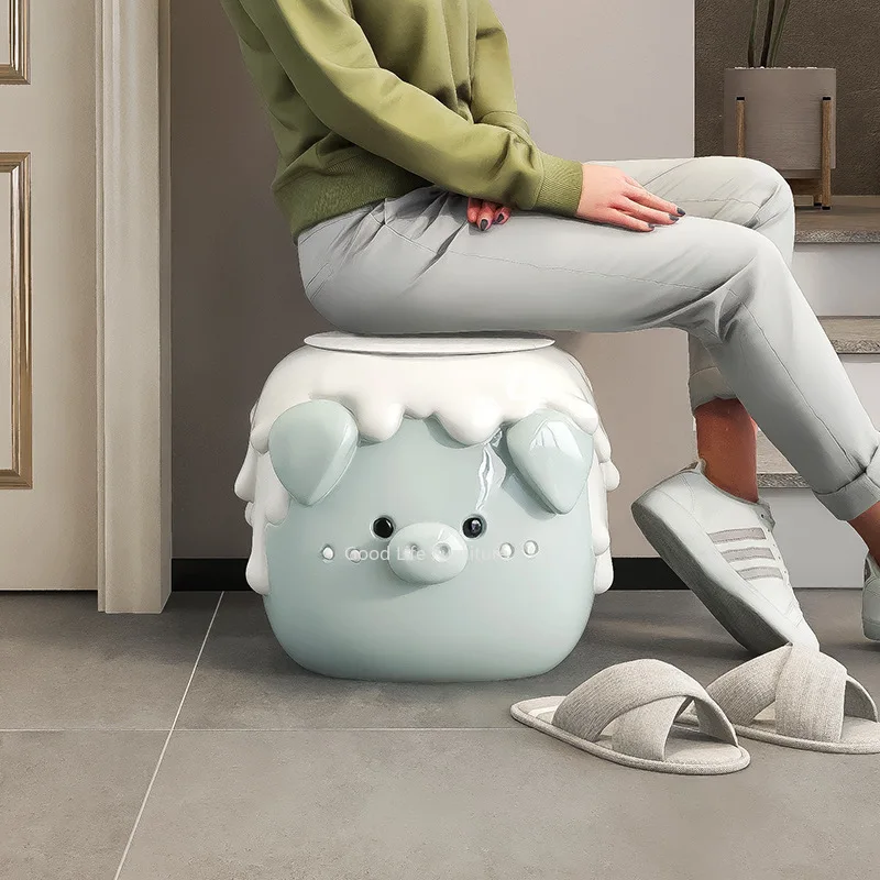 Cute Piglet Decoration Decoration Entry Door Change Shoes Stool Children's Room Stool Living Room Family Sofa Coffee Table