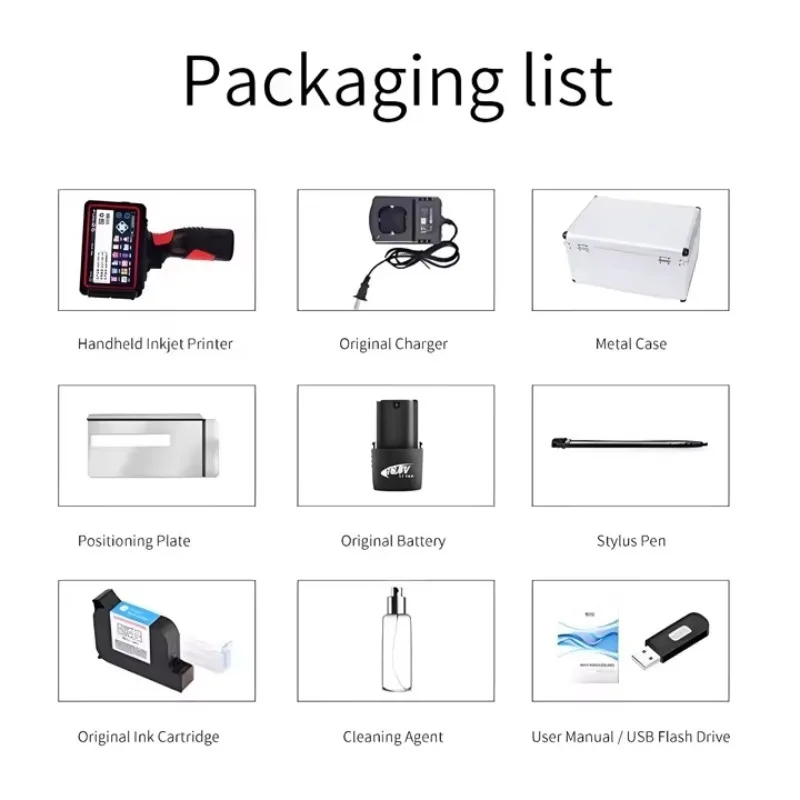 H50 50.8mm 2 Inch Handheld TIJ Inkjet Printer,600DPI Big Character Coding Machine for Large Logo Serial Number Carton Package