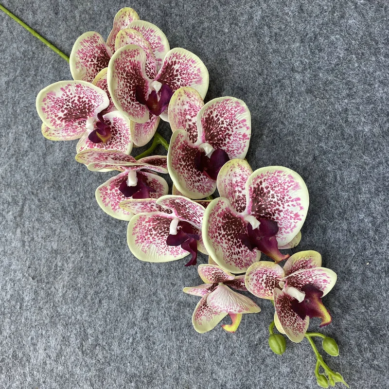 Neue künstliche Blume, 9 Köpfe, Schmetterling, Orchidee, langer Zweig für Wohnzimmer, Hochzeitsdekoration, Hoteltisch, fühlt sich echt an, gefälschte Blumen – Detail 7