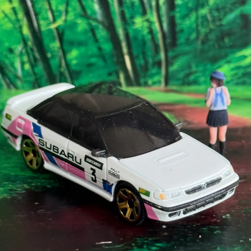 

Mattel Matchbox Moving Parts 1993 Subaru Legacy RS Rally Car 1/64 Diecast Metal Model With Open Hood Collectible For Hobby Fans