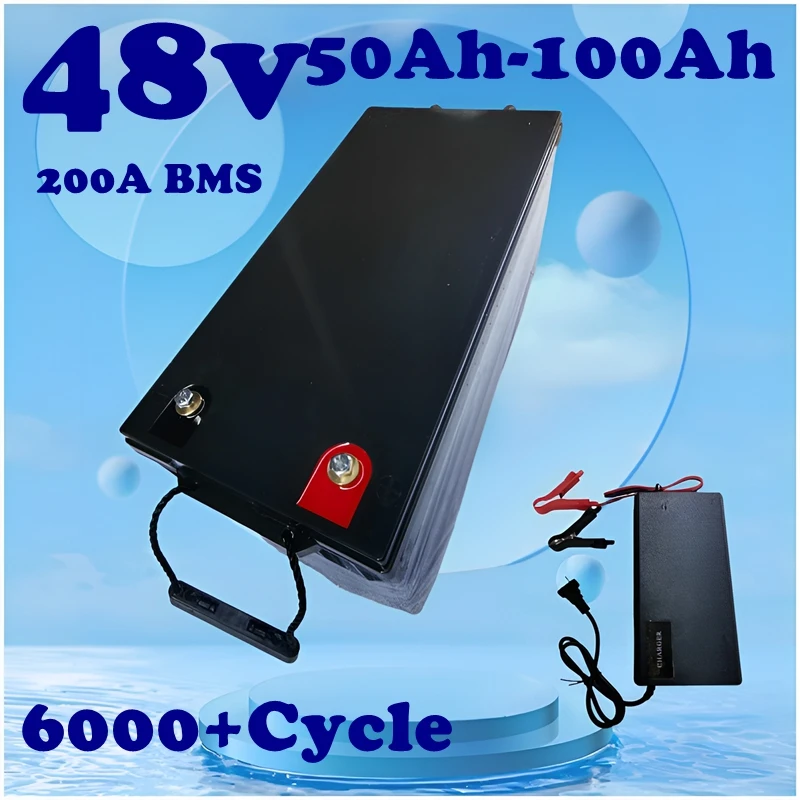 

48V 50AH 100Ah LiFePo4 Battery Pack 51.2V Lithium Iron Phosphate Batteries Built-in BMS For Solar RV Boat