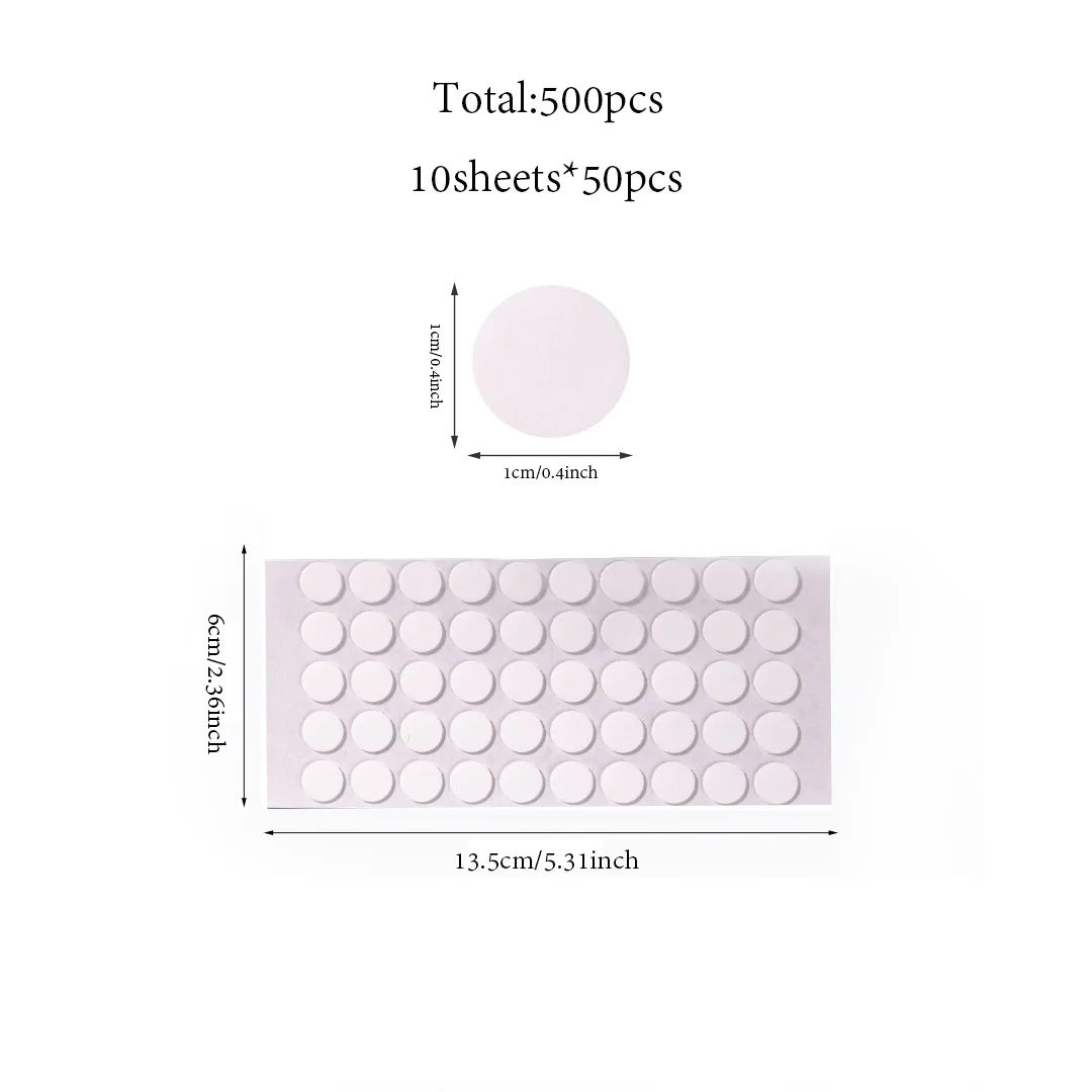 500pcs Clear Round Double Sided Adhesive Dots for DIY Crafts, Strong Sticky Removable Glue Dots for Photos Phone Decor Home