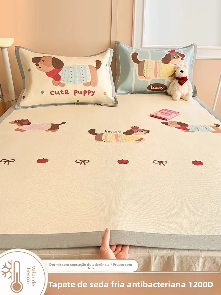 tapis-rafraichissant-en-soie-glacee-d'ete-ensemble-de-trois-pieces-lavable-tapis-doux-climatise-drap-de-lit-pour-dortoir-etudiant-tapis-en-vigne