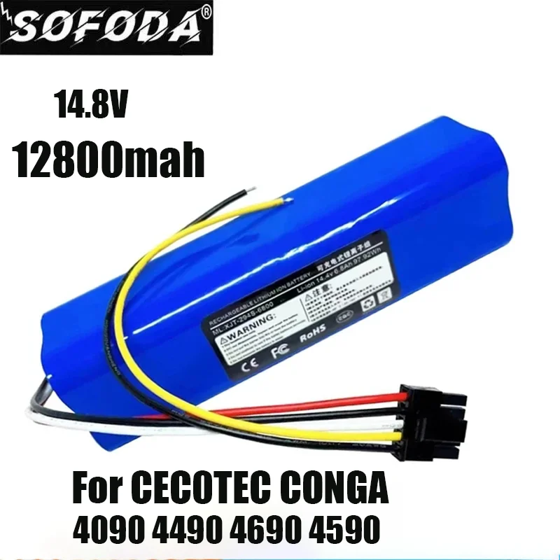 

New 2024 9800mAh Replacement Battery For CECOTEC CONGA 4090 4490 4590 4690 Robot Vacuum Cleaner Accessories Spare Parts Tool