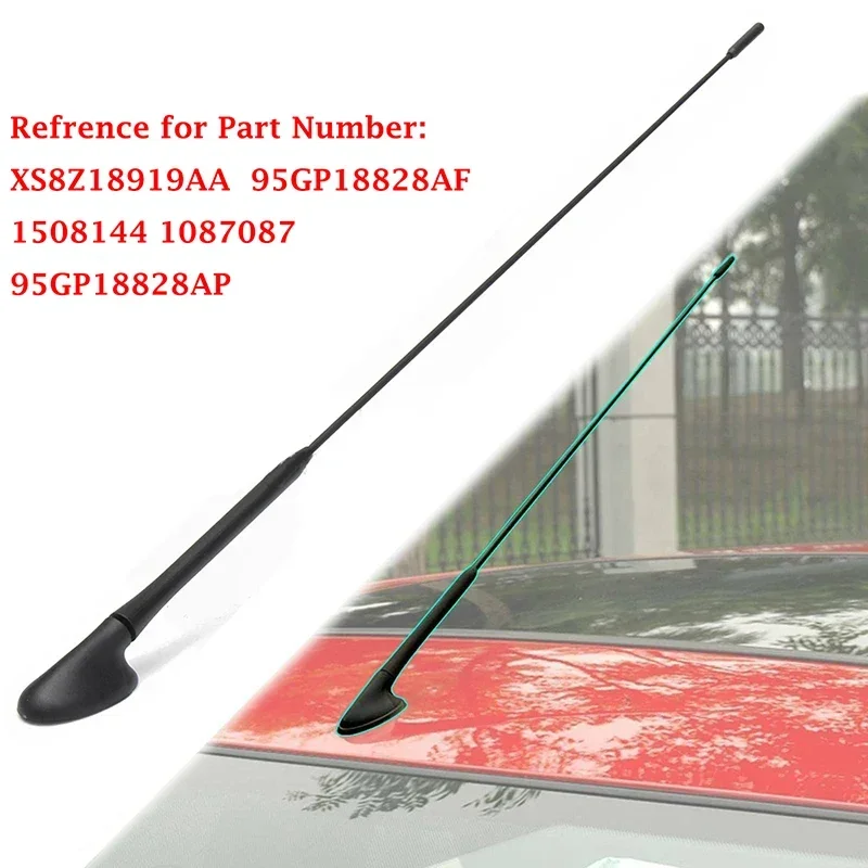 Black Antenna/Aerial Replacement Mast with Base Kit Auto Aerial Car Roof Tool For Ford Focus Fiesta Kuga Ka Transit Puma Mondeo