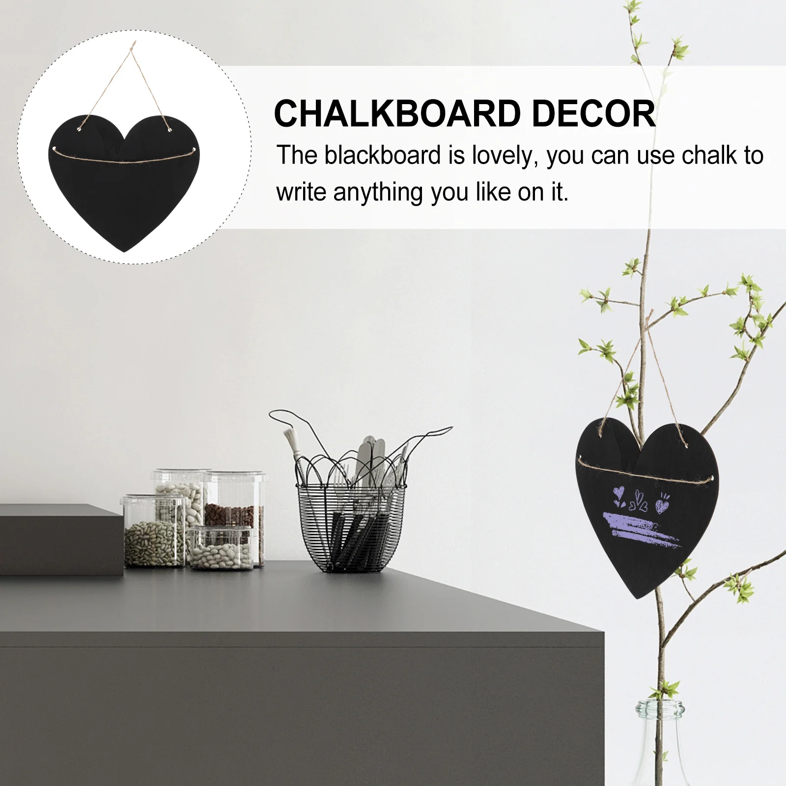 

2 Pcs Erase Message Small Blackboard Decoration Chalk Sign Plant Chalkboard Signs
