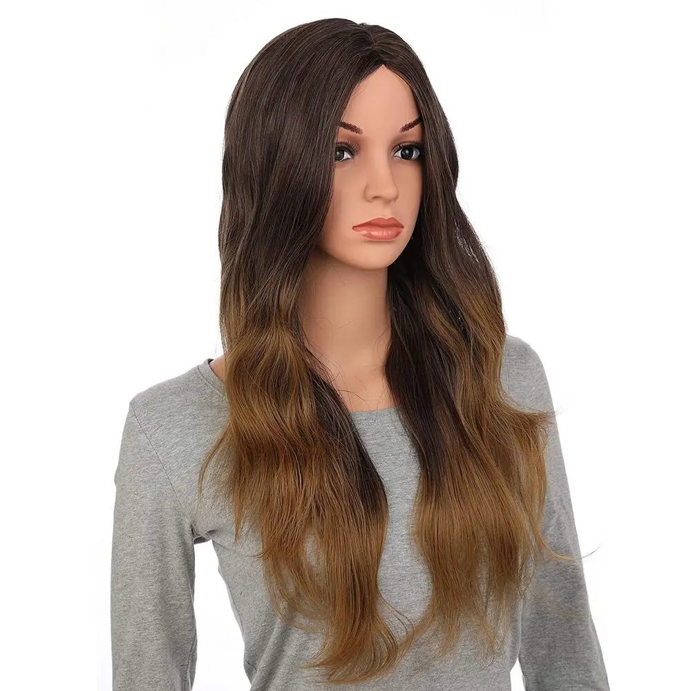 28 Inches Curly Synthetic Hair Wig with Wigs Cap (Honey Dark Blonde)