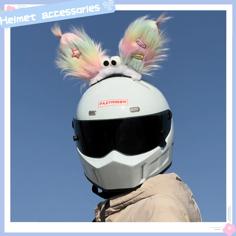 Motorcycle Helmet Accessories Funny Ugly and Cute Decorations Dopamine Color Scheme Skiing Helmet Personalized Accessories