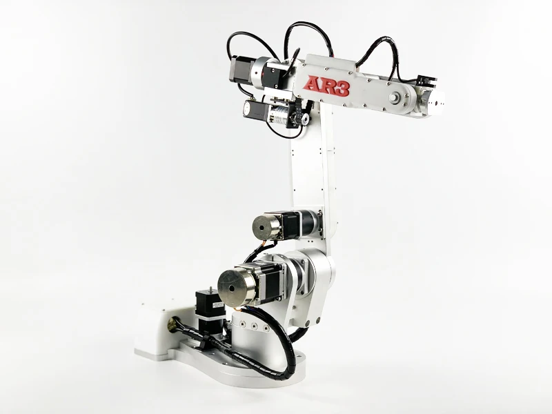 Small desktop six axis robotic arm with a load of 2KG for teaching and industrial use. Programming is available in stock