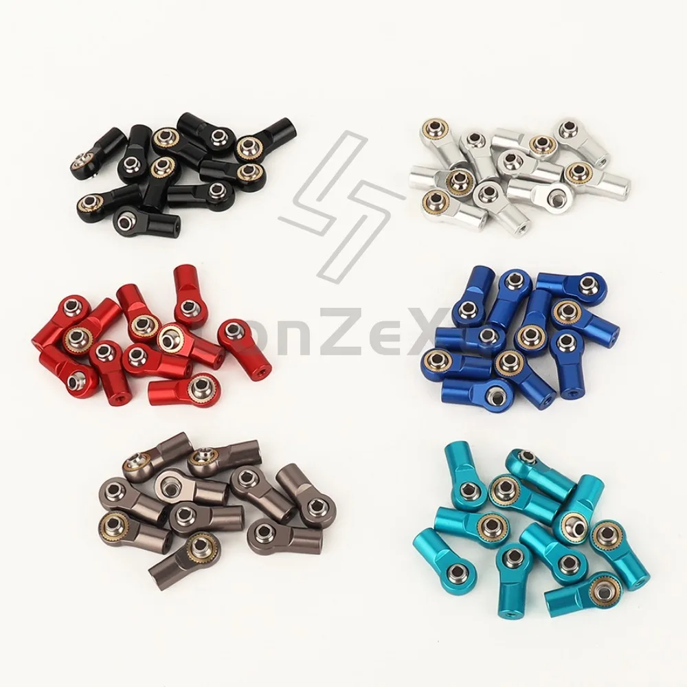 1/5/10pcs M3 Aluminum Link Tie Rod End Ball Joint for 1/10 RC Car Crawler AXIAL SCX10 D90 D110 Tamiya CC01 Racing Upgrade Parts