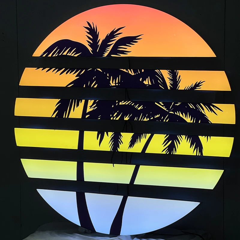 Camping Ground Back Hanging Outdoor Waterproof Sunset Beach Scenery Atmosphere Light Box Sunset Light Box