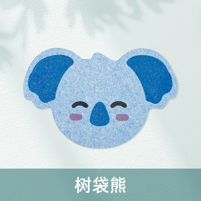 

4pcs Animal Bath Sponges Koala Owl Elephant Shapes Wood Pulp Cotton Compression Reusable Shower Sponge For Kids Adults Cute