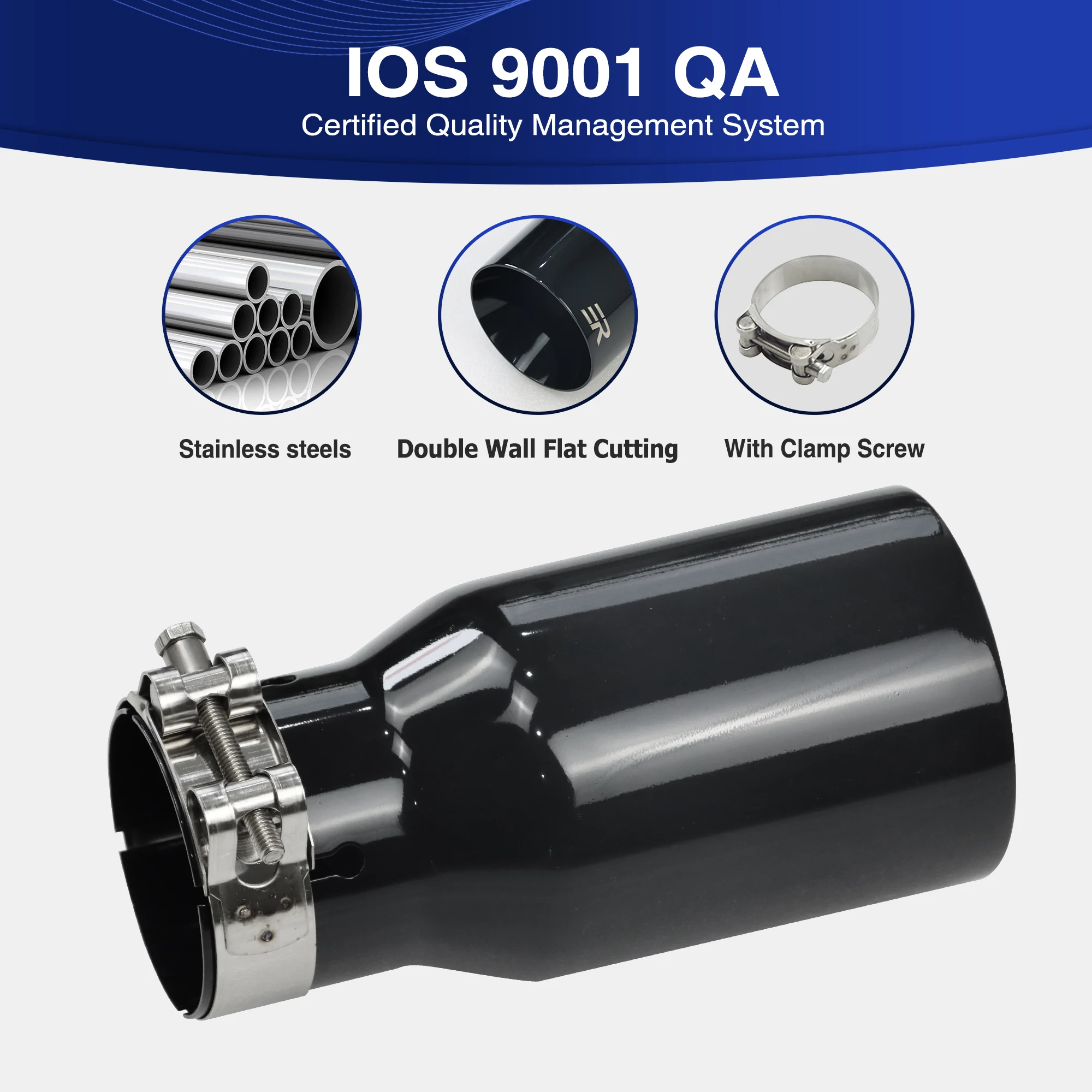 Exhaust Racing Black universal exhaust tip popular modify upgrade car exhaust system Nozzle for muffler tail pipe