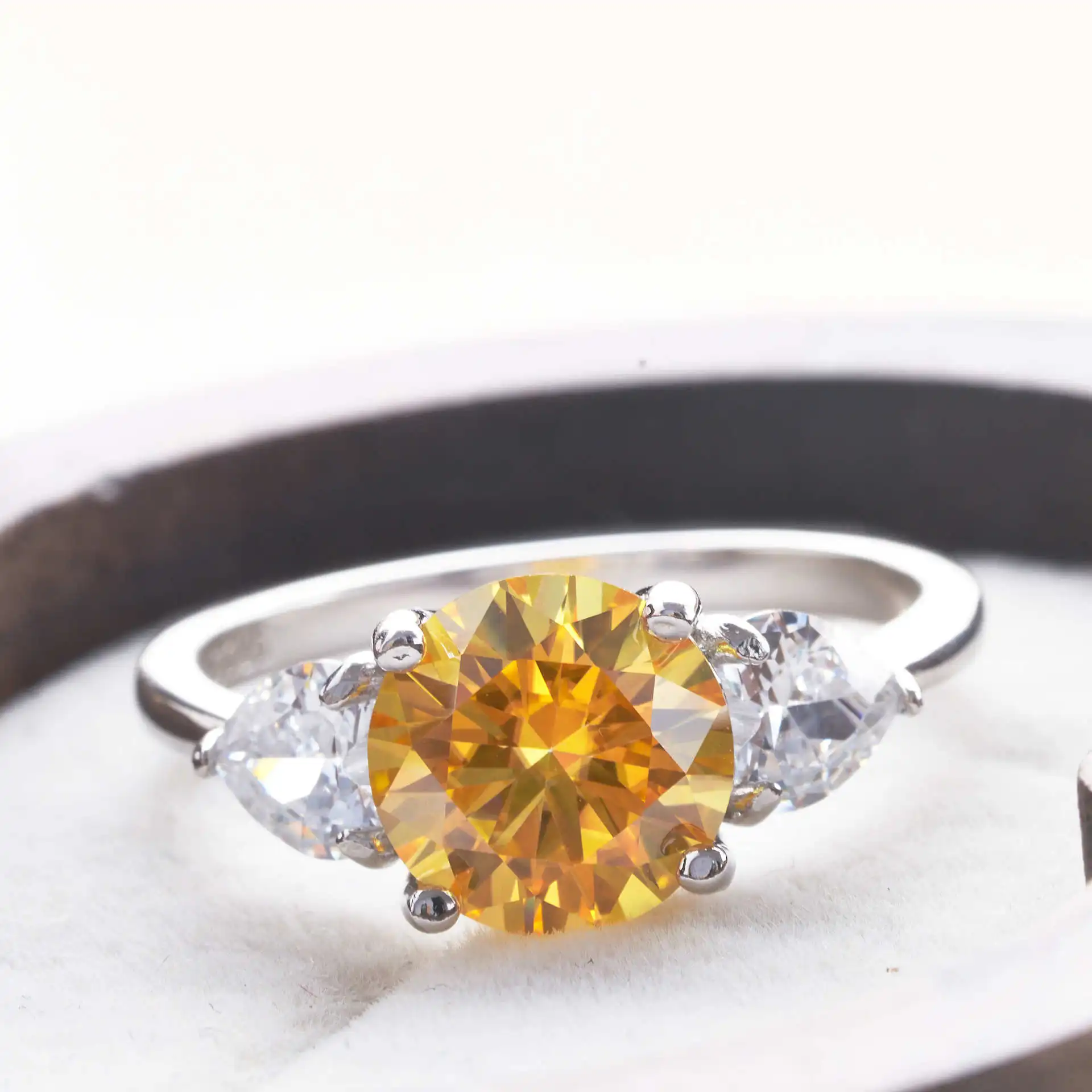 Luxury 9mm 3ct D Color Moissanite Rings Classic 4 Prong S925 Sterling Silver Fine Jewelry dating gift For Women Wedding Bands