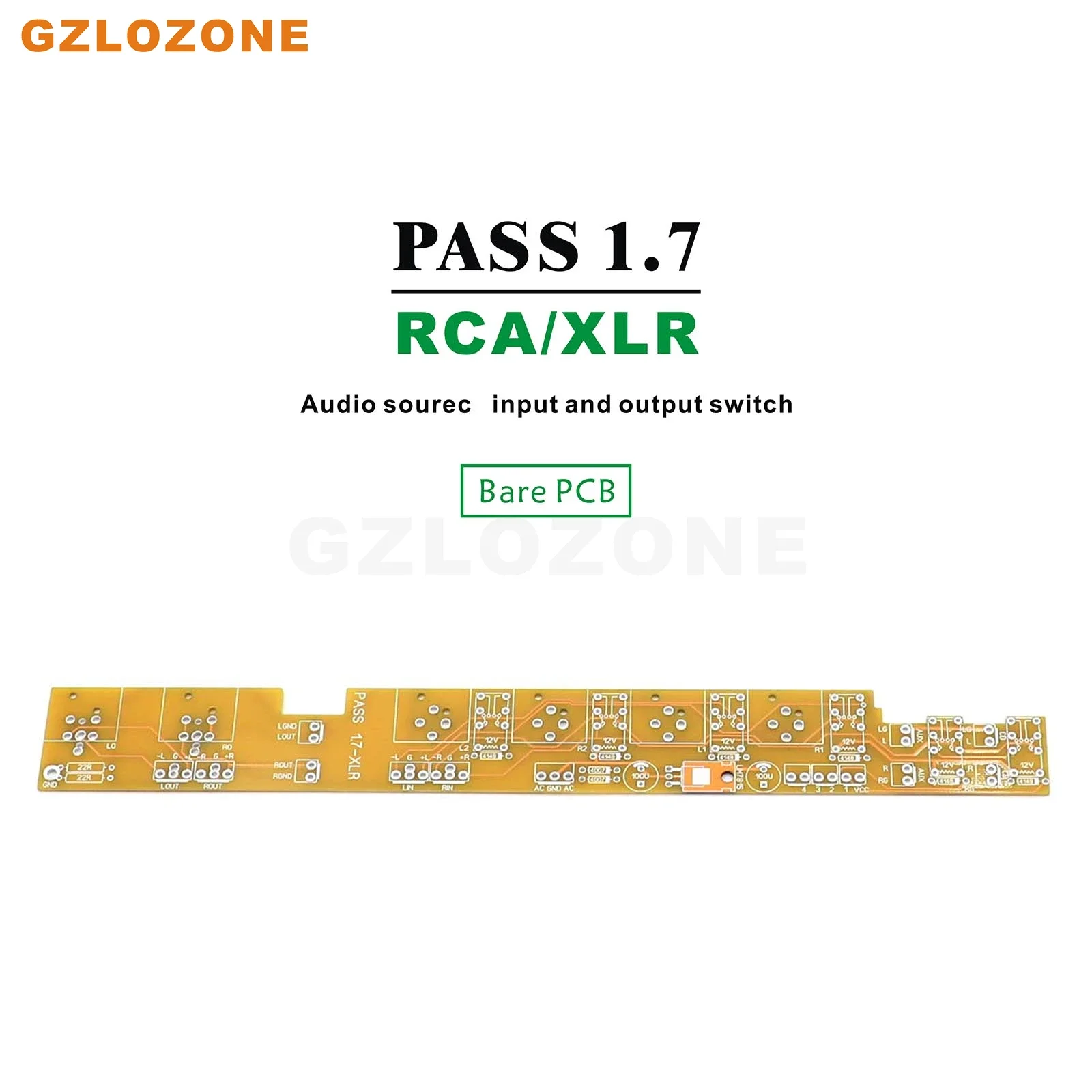GZLOZONE PASS 1.7 RCA/XLR 오디오 소스 입력 및 출력 스위치 보드 2 웨이 RCA /XLR IN + 1 웨이 RCA/XLR OUT 베어 PCB