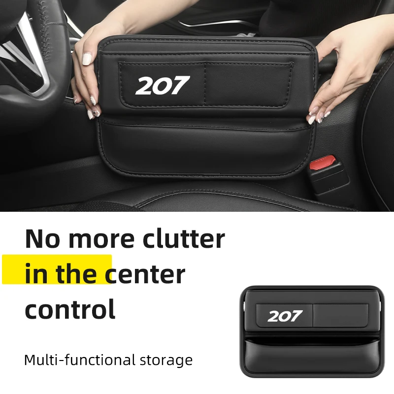Car Seat Gap Storage Box Car Console Side Pocket Seat Crevice Storage Box For Peugeot 207 508 2008 5008 307 308 3008 206 208 107
