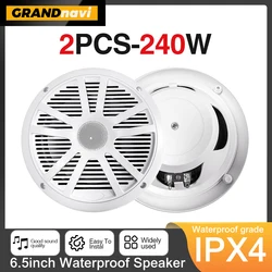6.5 Inch 120W Marine Speakers Waterproof Weather Resistant Stereo Boat Speaker for Yachts Golf cart RV ATV UTV Ship Sauna