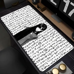 Mouse Pad Black And White Anime Girl Mousepad Office PC Kawaii Gamer Cabinet Keyboard Rug Laptop Gaming Accessories XXL Desk Mat