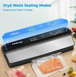 110V/240V Vacuum Packaging Machine For Kitchen Home Food Storage Container Double Pump Thermal Vacuum Sealer with 15 Vacuum Bags