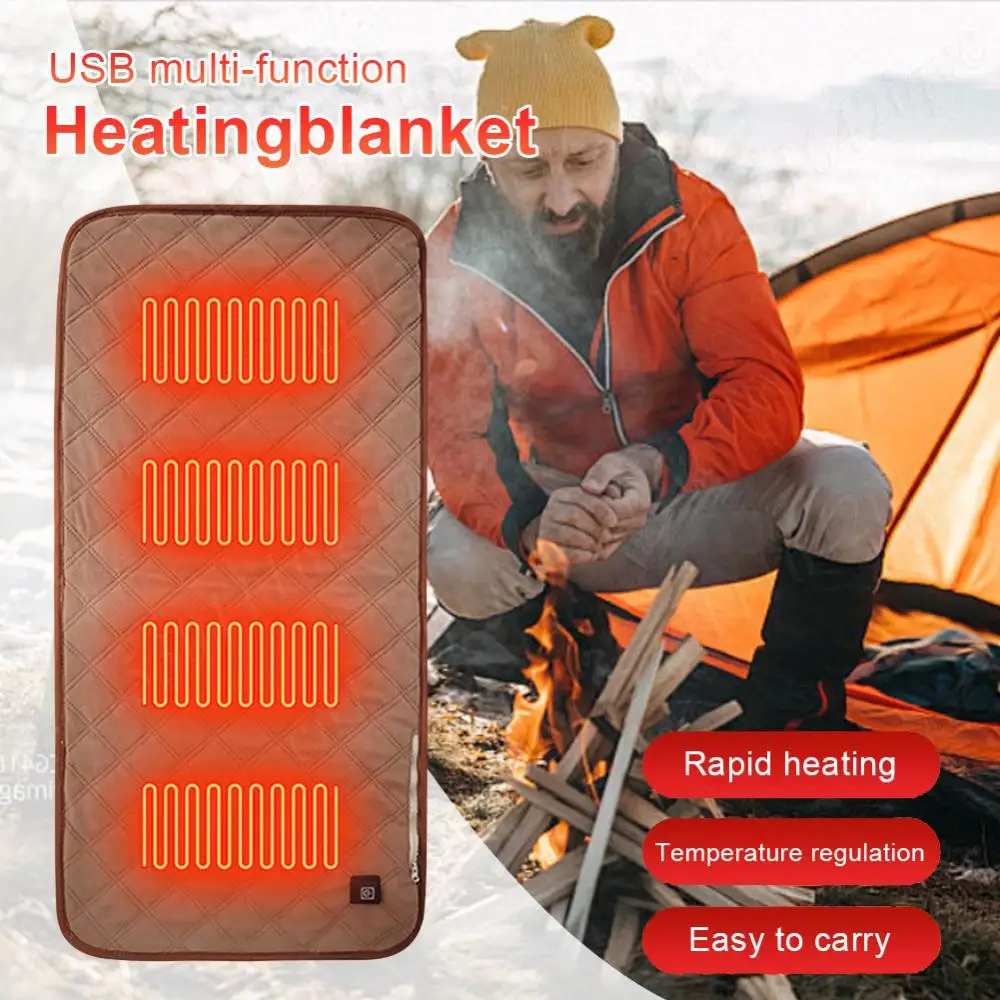 Electric Heated Seat Cushion USB Power Folding Heating Chair Pad 3 Levels Outdoor Camping Seat Cushion for Camping Stadium