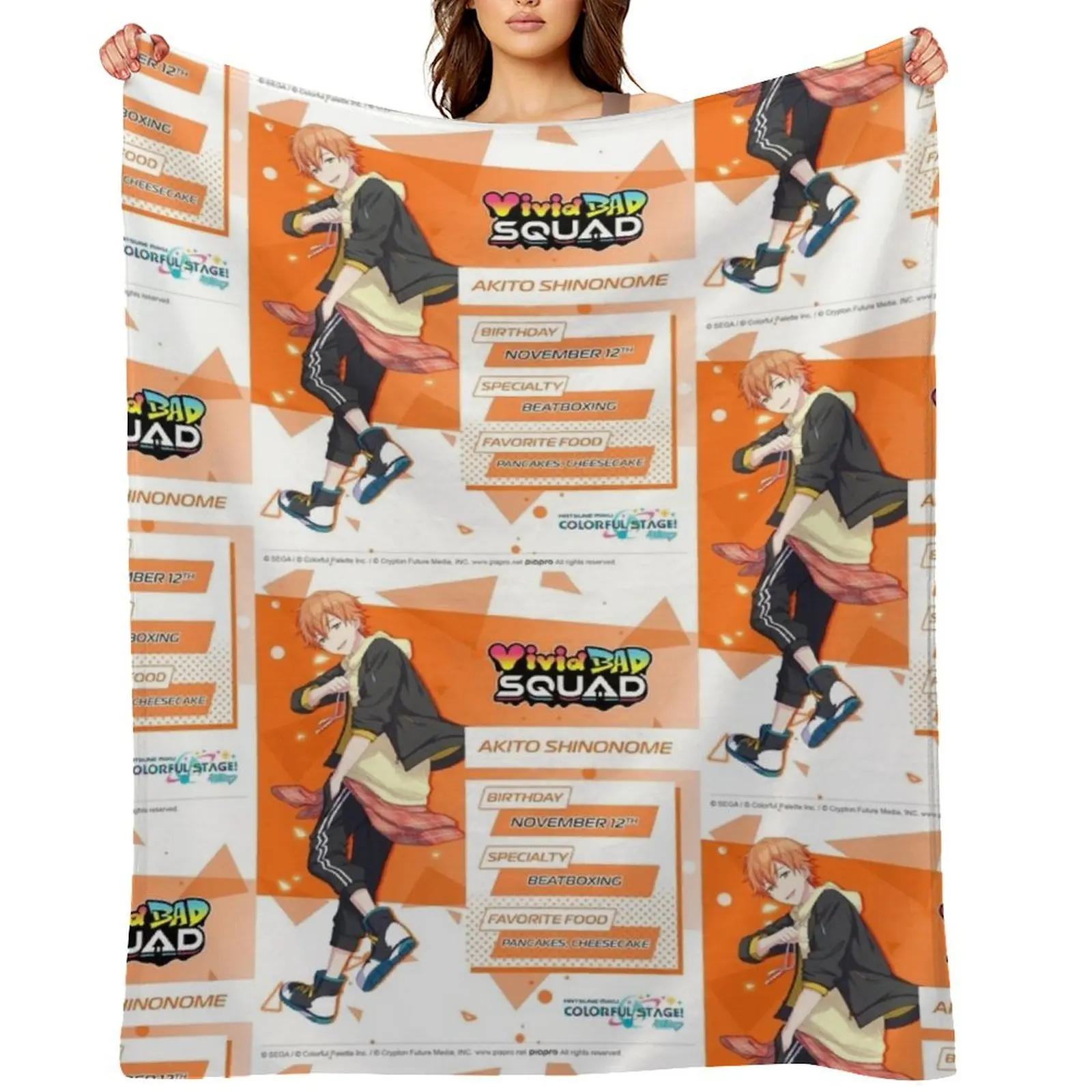 

Akito Shinonome Throw Blanket Bed covers wednesday Luxury Throw Custom Blankets