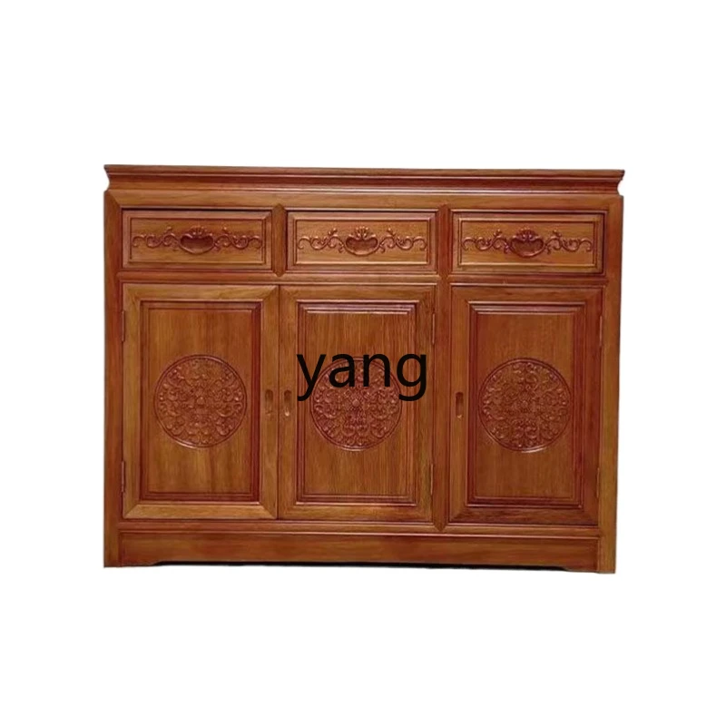 Yjq all solid wood against the wall integrated dining side living room storage Chinese storage golden rosewood complete