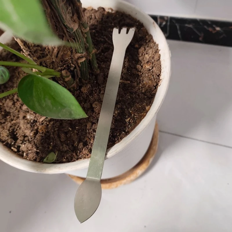 1pc Bonsai Rake, Double-Ended, Stainless Steel Soil Pressing Tool & Bud Removal Tool for Handmade Bonsai Crafting