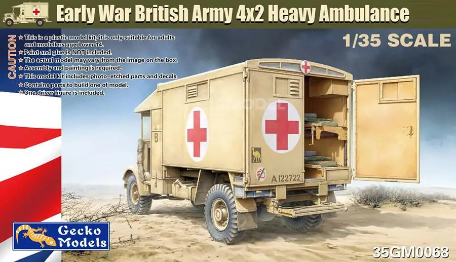 

Gecko 35GM0068 1/35 Scale Early War British Army 4x2 Heavy Ambulance Model Kit