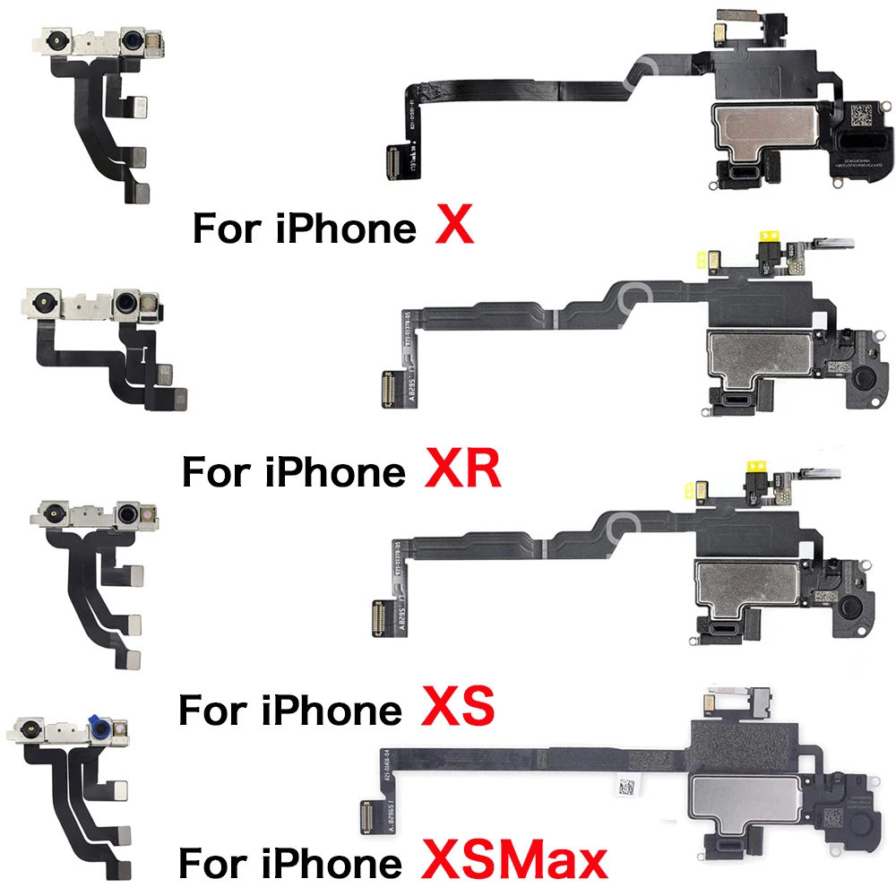 Ear Speaker With Microphone Flex For iPhone X XR XS Max Front Camera With Sensor Flex Cable NO Face ID