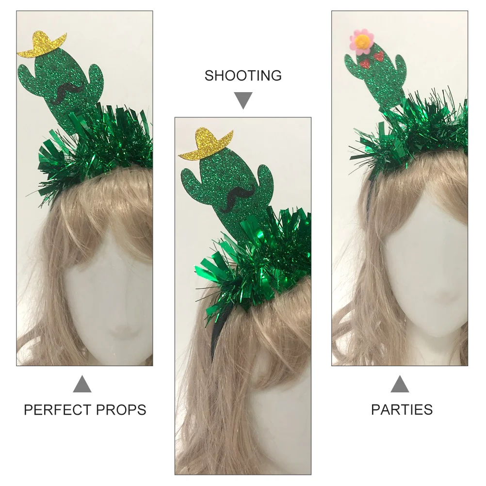 

2Pcs Cactus Hair Hoops High Elasticity Comfortable Headband Perfect for Halloween Festival Cosplay Hair Hoops Couple Headpiece