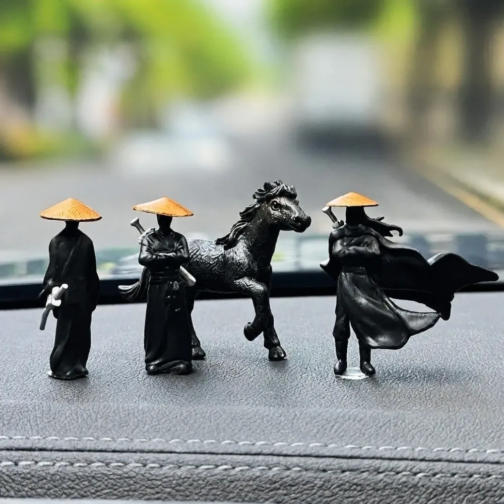 2/3/4pcs 5cm Chinese Swordsman Figure Miniature Decorative Car Interior Decor Traditional Vintage Samurai Figurines