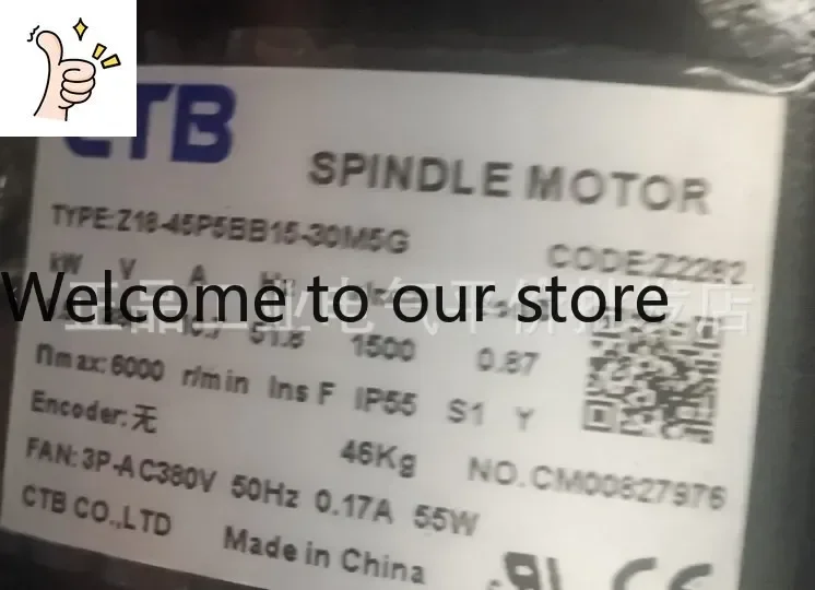 

2025.5 Индивидуальный оригинальный синхронный серводвигатель шпинделя Z18-45P5BB15-30M5G для обрабатывающего центра, 5.5 кВт