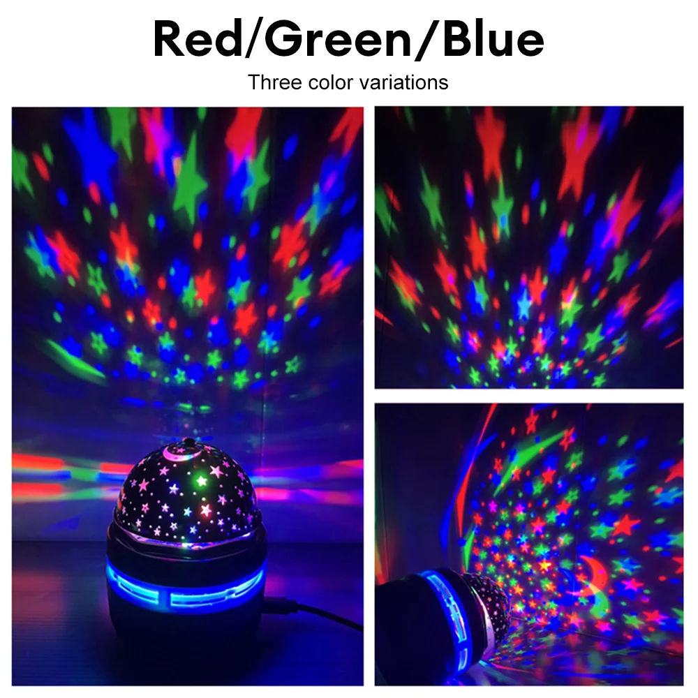 Multifunctionele Led Starry Sky Light Projection Nachtlampje Bed Slaapkamer Sfeer Lamp Roterende Stagelight Projector Lamp