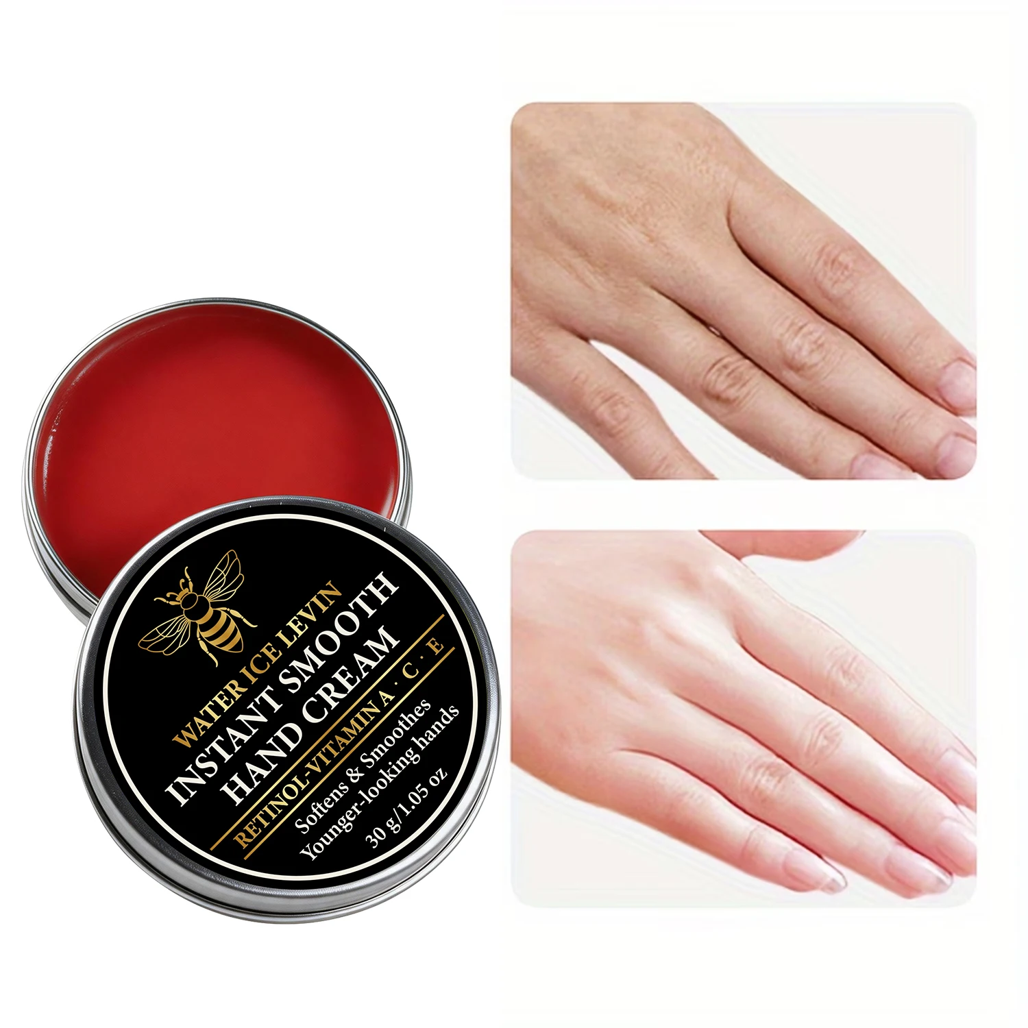 WATER ICE LEVIN Retinol Hand Cream 30g Vitamin A C E Collagen Hyaluronic Acid Niacinamide Moisturizing Daily Hand Care