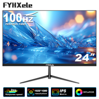 FYHXele 24Inch Monitor PC 100Hz Desktop LCD Display FHD Panel Gamer Display With Speakers HDMI-Compatible Support Free-Sync