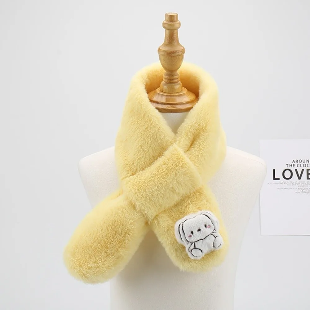 

Cute Cartoon Children Winter Scarf Windproof Cross Neck Scarf Soft Thick Warm Shawl Scarves