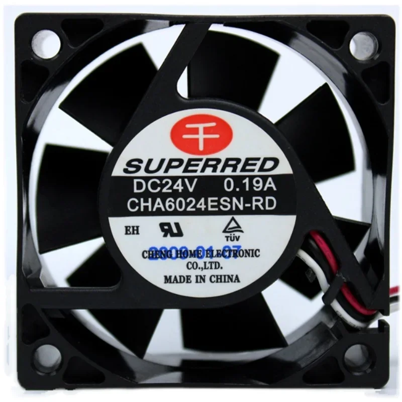 

SUPERPOWER CHA6024ESN-RD DC 24V 0.19A 60x60x25mm 3-Wire Server Cooling Fan