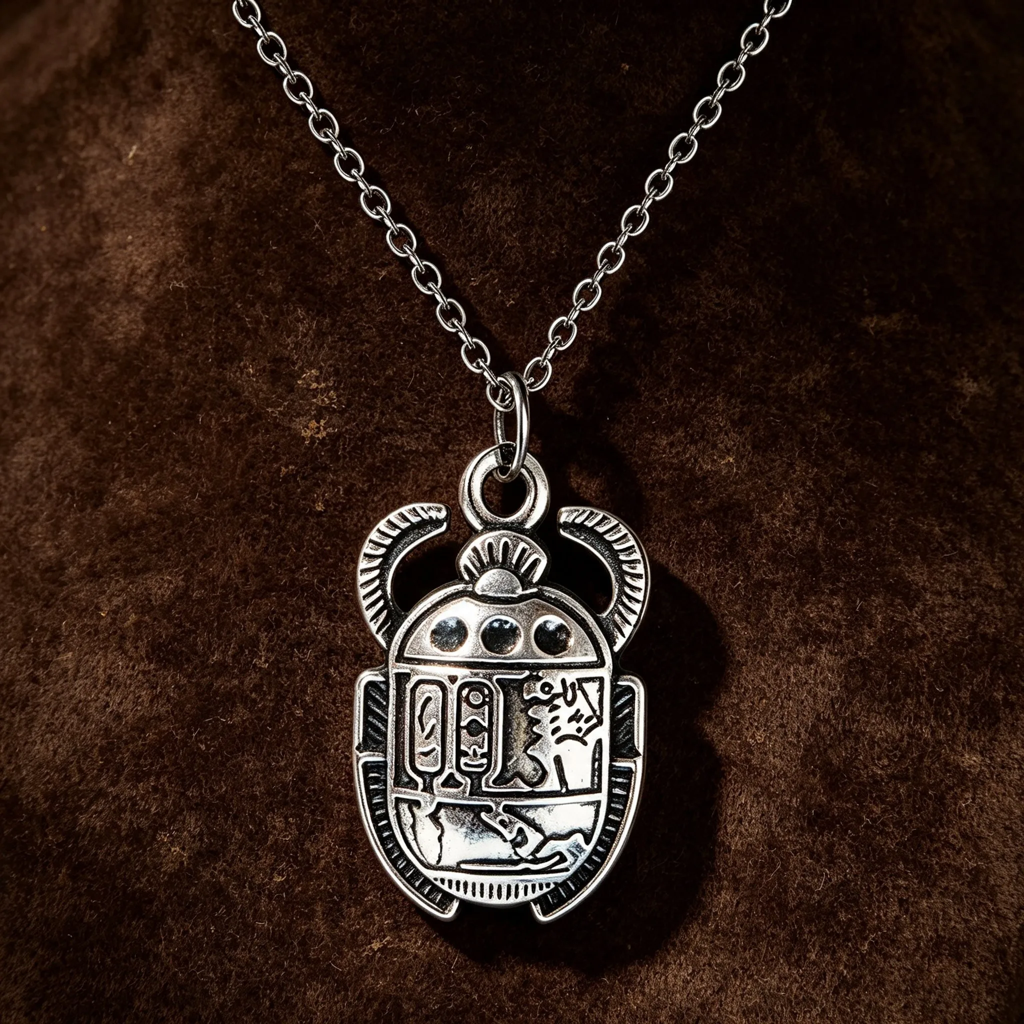 Vintage Egyptian Scarab Beetle Pendant Necklace Alloy Charm for Women Gift 1 Piece