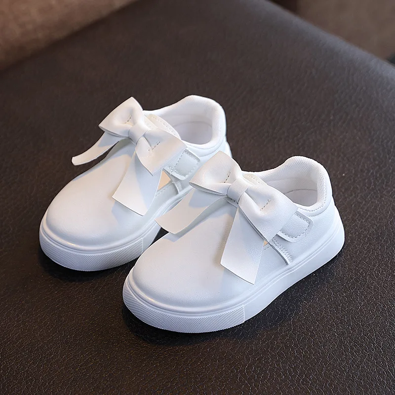 2026 Girls Princess Shoes Shallow Bowknot Solid Color Fashion Sweet Girl's Causal Shoes Light Non-slip 21-30 Kids Ballet Flats