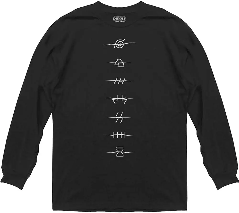 Naruto Shippuden Anti-Village Symbols Adult Long Sleeve T-Shirt