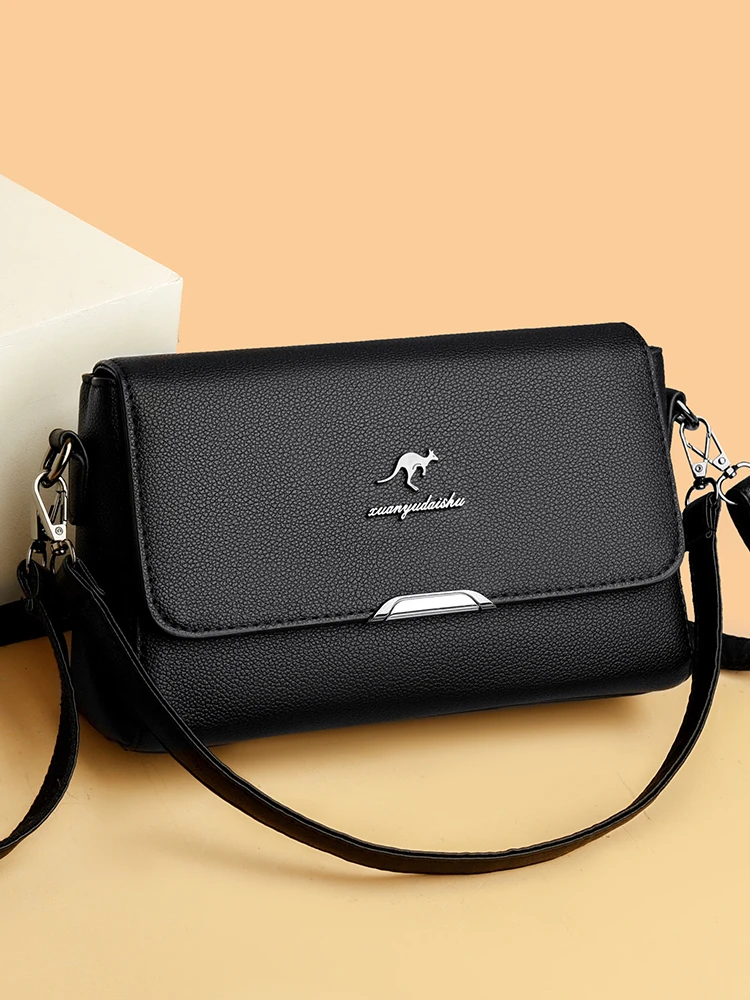 

Top Layer Cowhide Leather Crossbody Bag Fashionable Versatile Women's Bag Stylish Shoulder Handbag Soft Square Shape