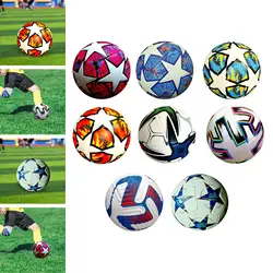 Soccer Ball Size 5 Creative Patterns Portable Durable PU Leather Official Match Ball Football for Club Game Competition Practice