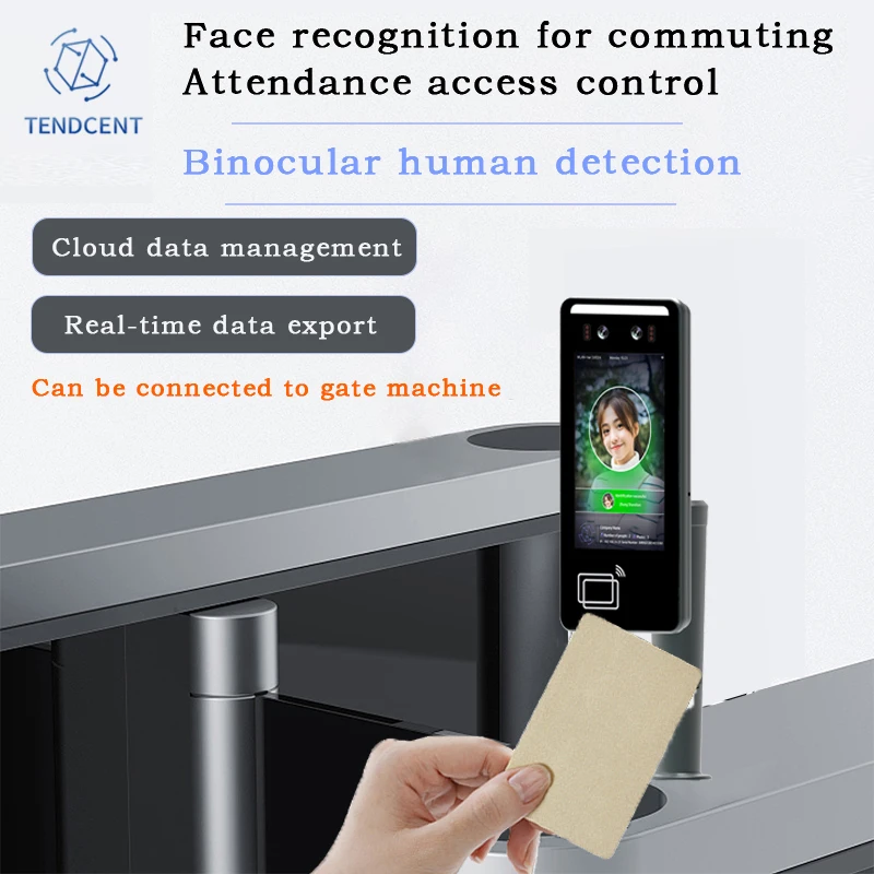 Tendcent Biometric Attendance Machine Face Recognition Punch Card Customizable WiFi NFC Access Control Terminal