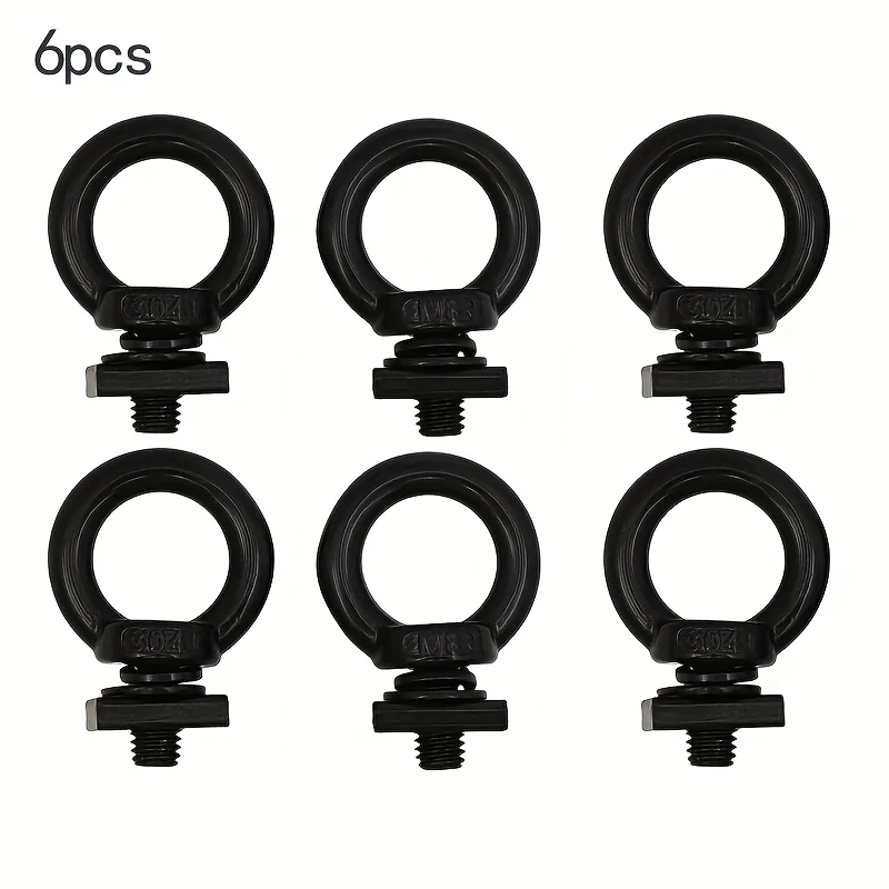 6PC Heavy Duty Eye Bolt Black Stainless Steel Roof Rack Slot Bolts For RV Suv Cargo Racks And Kayak Car Accessories