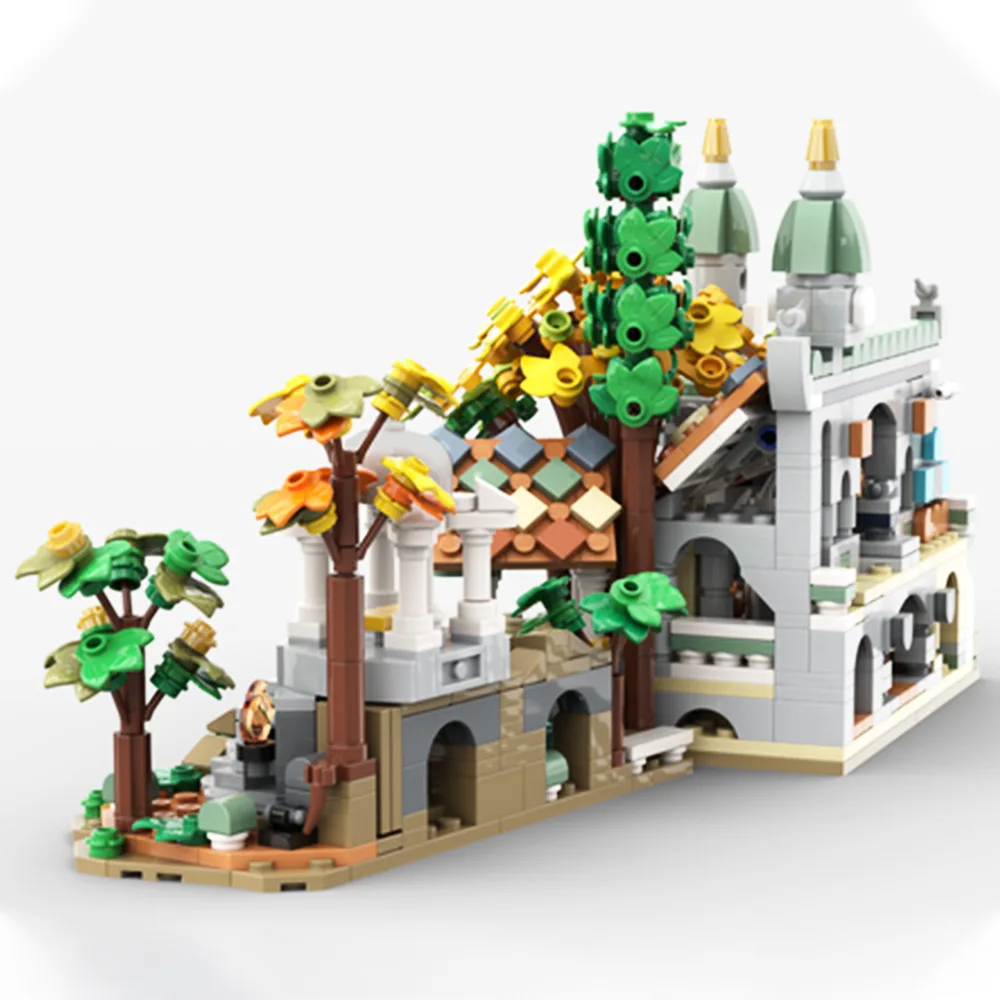 MOC- 140586   Строительные блоки Замок Rivendell, модель здания, набор строительных блоков из мелких частиц, креативный подарок