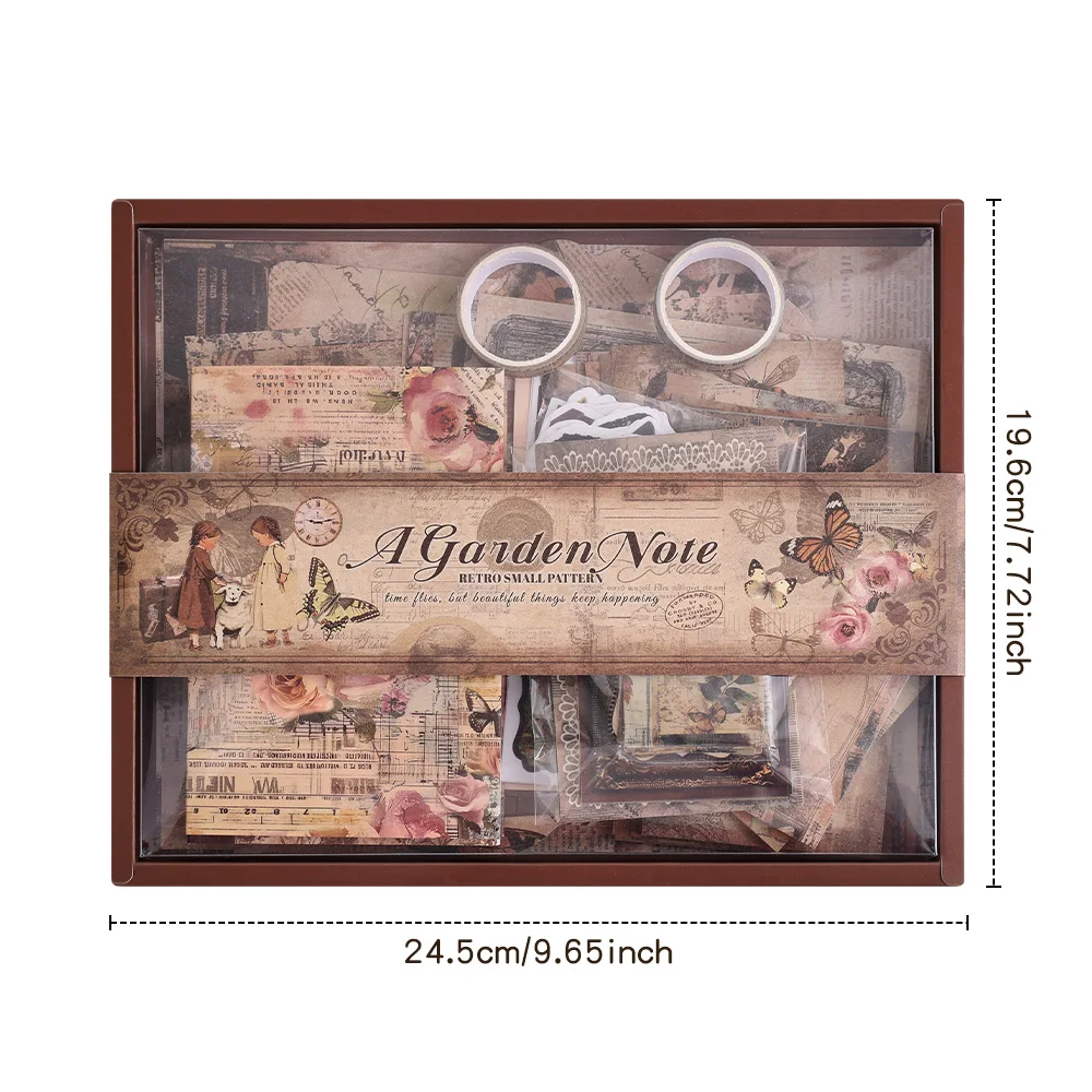 201 قطعة مجموعة ورق القصاصات الجمالية خمر رصاصة غير المرغوب فيه مجلة عدة مع سجل القصاصات ورقة الشريط مواد ذاتية الصنع للمجلات #6